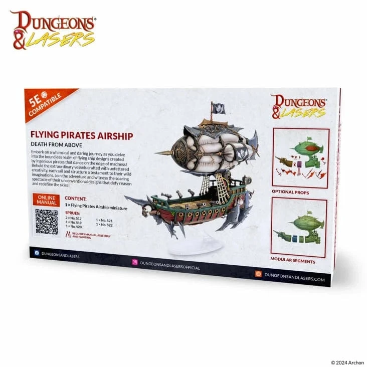 Dungeons & Lasers: Miniatures - Deuslair Flying Pirates Airship - Image 2